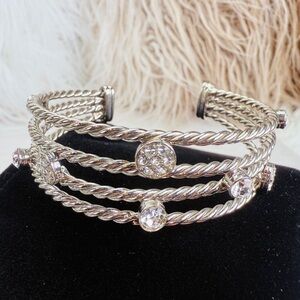 Vintage Silvertone bling Cookie Lee cuff bracelet